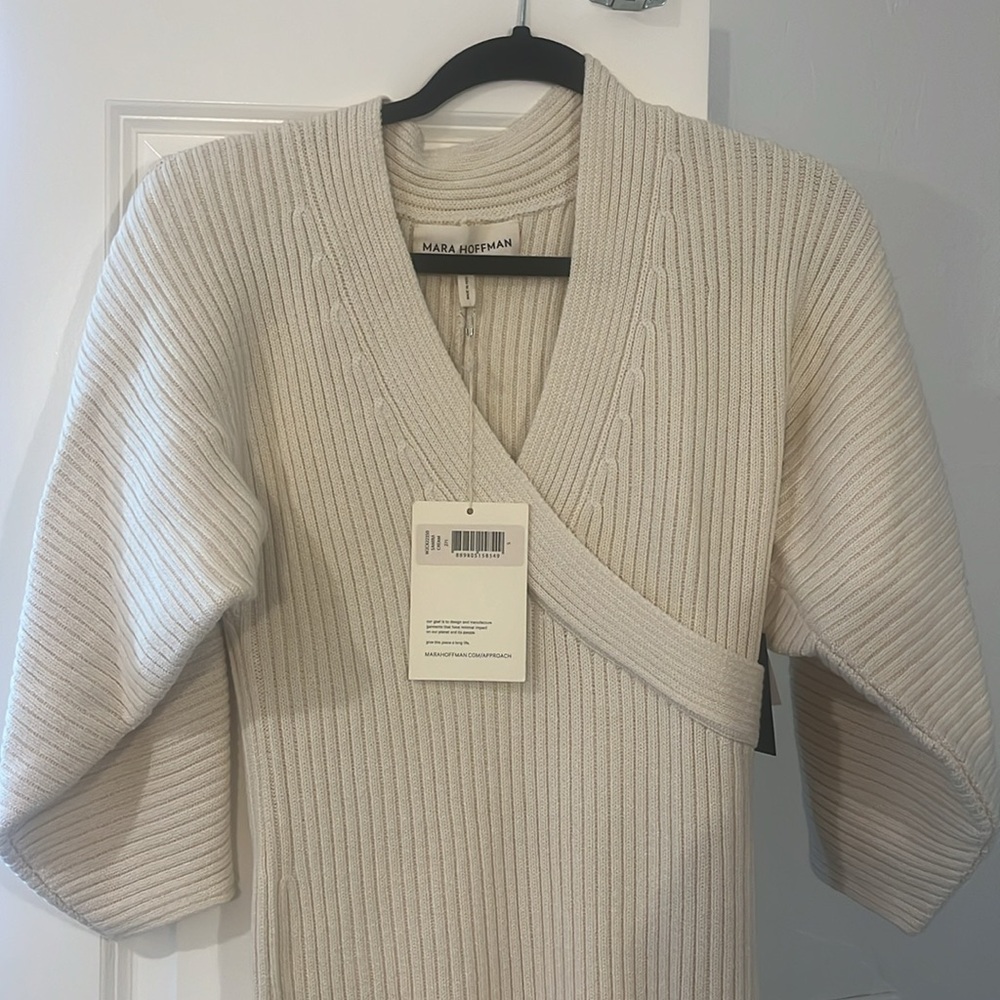 Mara Hoffman Cream Ribbed Midi Dress - Picture 4 of 7